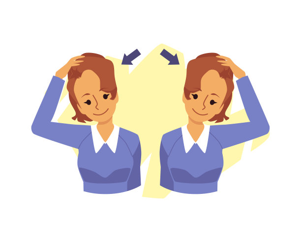 头向肩倾斜运动，防止颈部倾斜图片下载