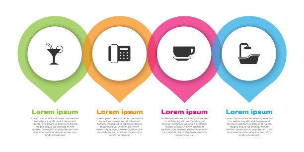 设置鸡尾酒电话听筒咖啡杯和图片下载