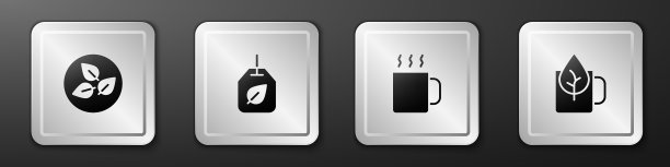 茶叶包，茶杯和图标图片下载