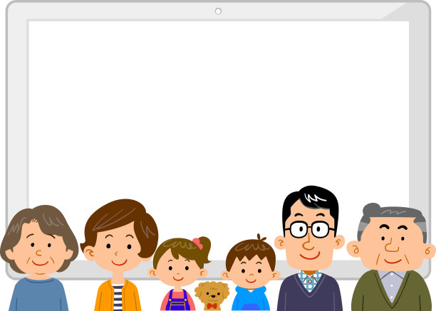 平板电脑和三代家庭的上身图片下载