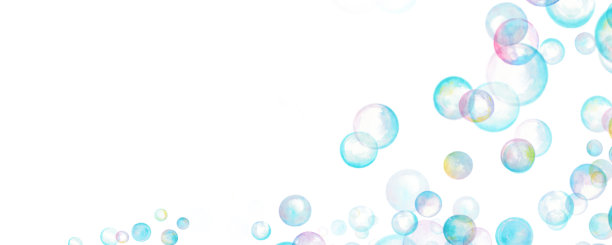 框架的水彩插图的肥皂泡沫图片下载