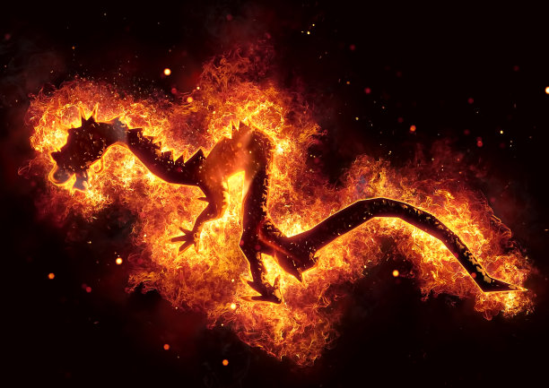 火龙的3D插图图片下载