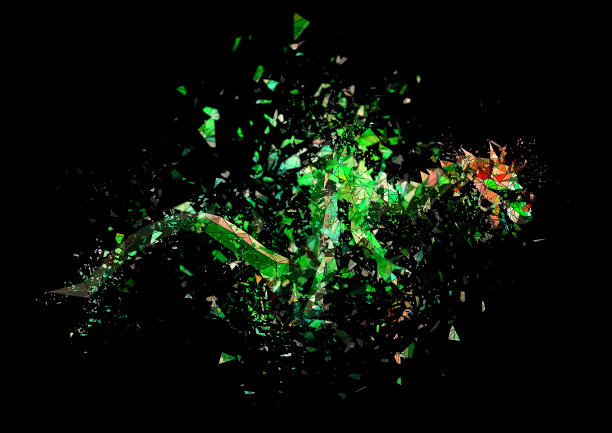 爆炸的龙的3D插图图片下载