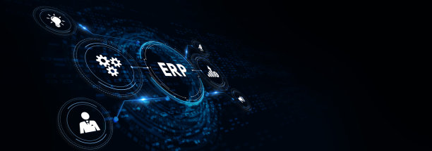 商业，技术，互联网和网络概念。企业资源规划ERP概念。三维演示图片下载