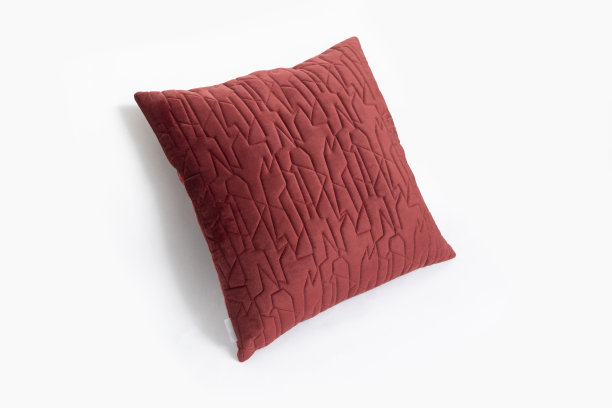 红色现代靠垫孤立的背景。图片下载