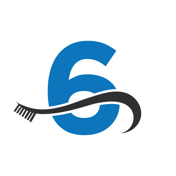 字母6用牙刷logo设计概念为图片下载