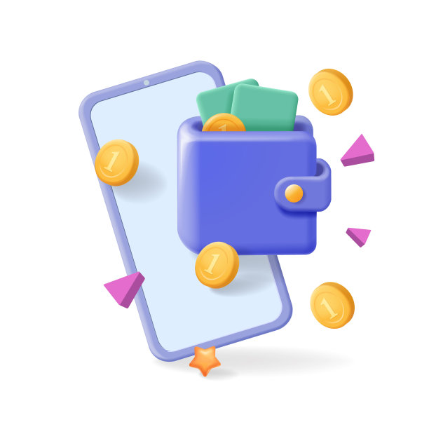 手机和钱包与金钱矢量。图片下载