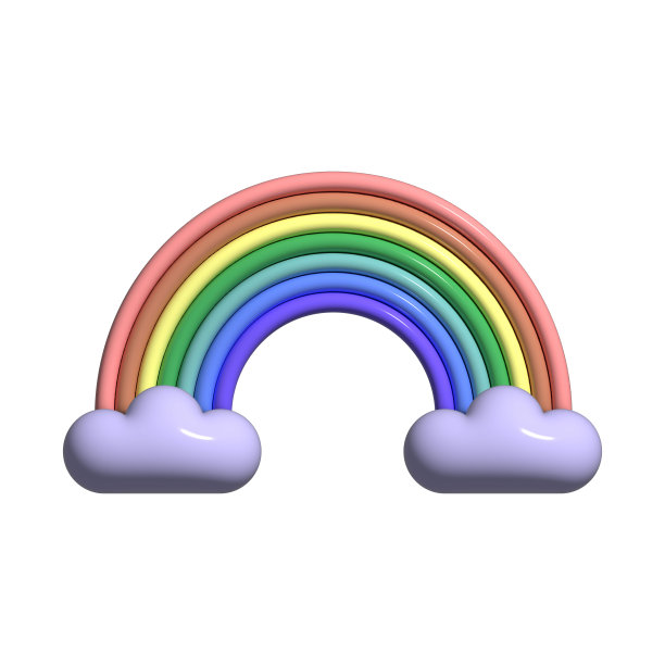 快乐彩虹3D渲染图片下载