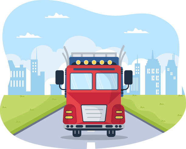 卡车运输卡通与货物图片下载