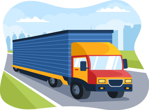 卡车运输卡通与货物图片下载