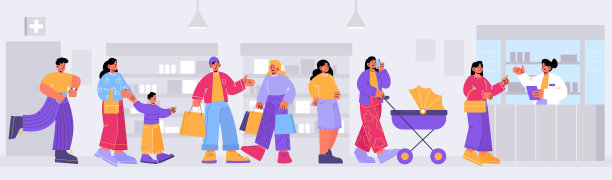 人们在药店排队图片下载