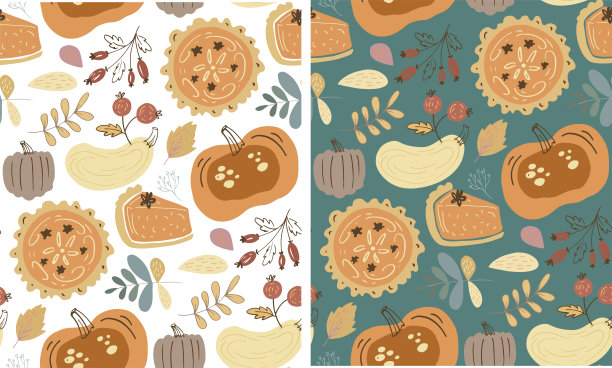 感恩节快乐-表达感谢。秋天秋天的图案bakground。感恩节刻字的明信片。图片下载