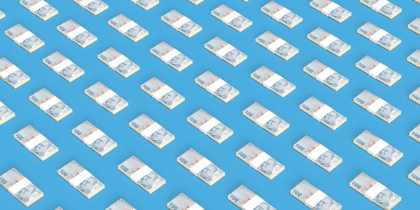 无缝100土耳其里拉货币堆栈背景图片下载