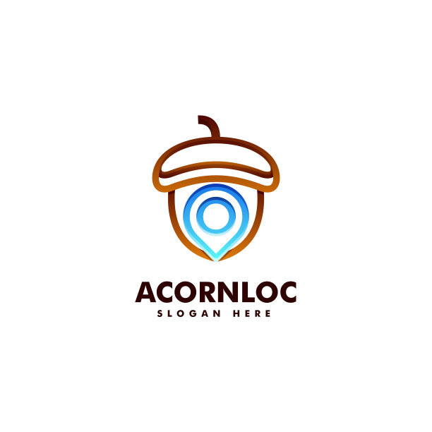 标志橡子位置渐变线艺术风格图片下载