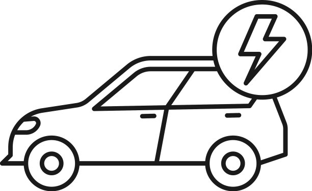 电动汽车线条艺术生态图标设计模板图片下载