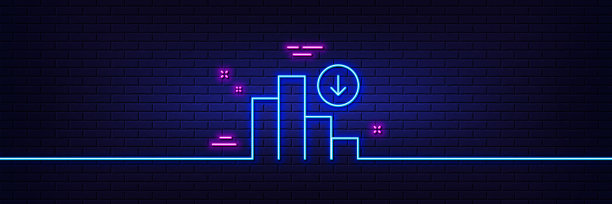 递减图线图标危机图符号图片下载