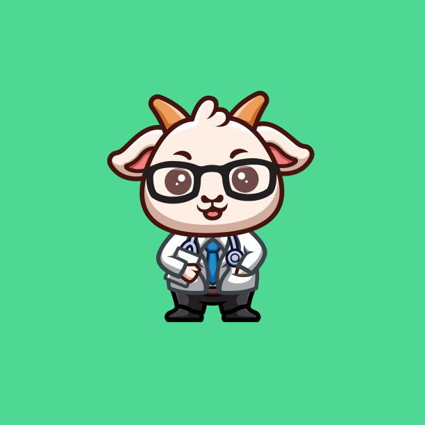 山羊医生可爱创意卡哇伊卡通吉祥物图片下载