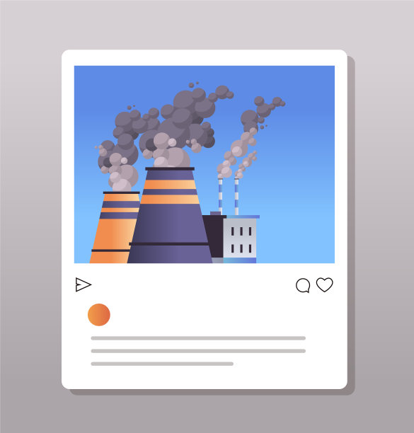 高高的混凝土烟囱排放二氧化碳，十分危险图片下载