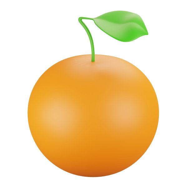 白色背景下的橙色3D渲染图片下载