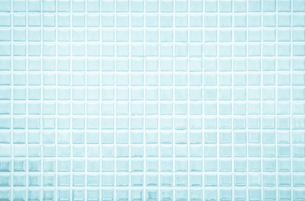 浴室和厨房的蓝色光陶瓷墙和瓷砖马赛克背景。设计几何图案与网格墙纸纹理装饰池。简洁无缝抽象表面清洁。图片下载