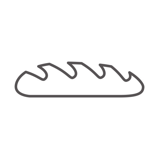 线条风格的面包图标或符号为您的设计图片下载