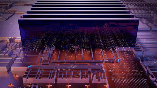 未来的印刷电路板服务器。三维渲染图片下载