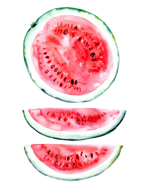 西瓜切起来颜色鲜艳图片下载
