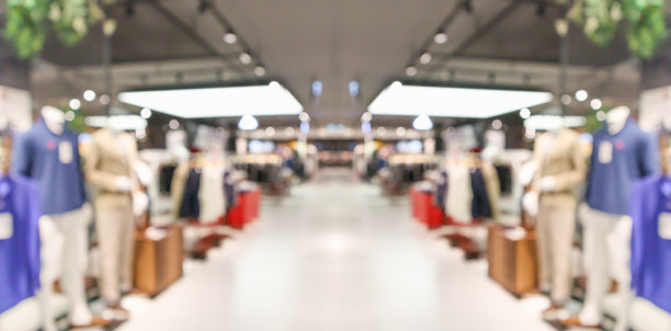 抽象模糊服装精品展示室内商场背景图片下载