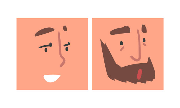 面部表情和情绪与眉毛和嘴图片下载