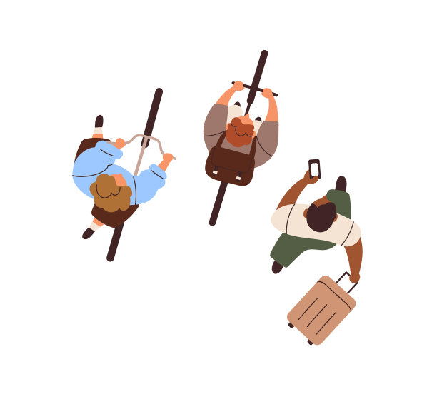 人们步行骑自行车俯瞰头顶图片下载