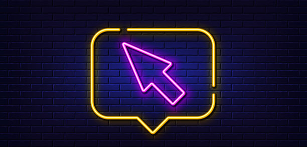 鼠标光标行图标指针标志霓虹灯图片下载