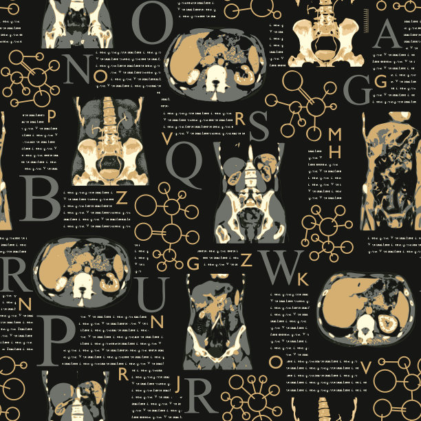 人体的无缝图案背景x光图片下载