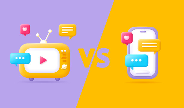 3d手机vs电视概念橡皮泥卡通图片下载