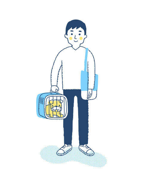 年轻人用宠物车抱着狗图片下载