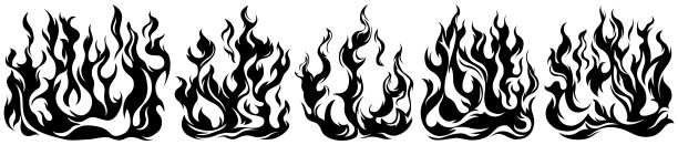 火焰孤立在白色背景上。部落纹身设计。图片下载