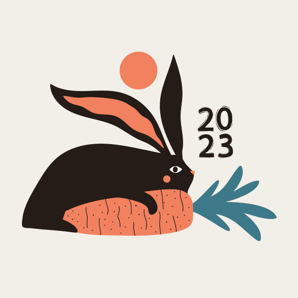 摘要2023年中国新年的标志为黑色图片下载