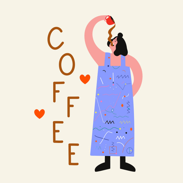 女人喝着红色的咖啡咖啡图片下载