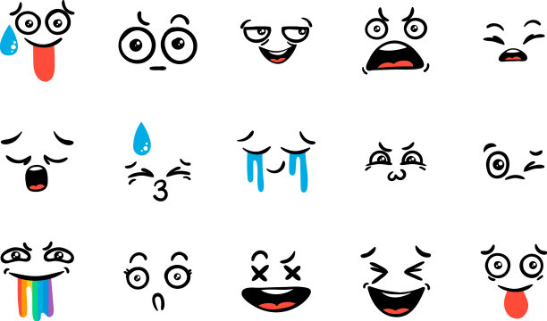 各种卡通表情设置涂鸦脸眼睛图片下载