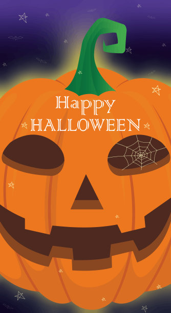 万圣节横幅上有南瓜和文字，万圣节快乐图片下载