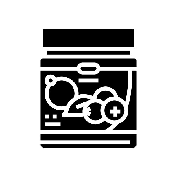 蓝莓粉字形图标矢量插图图片下载