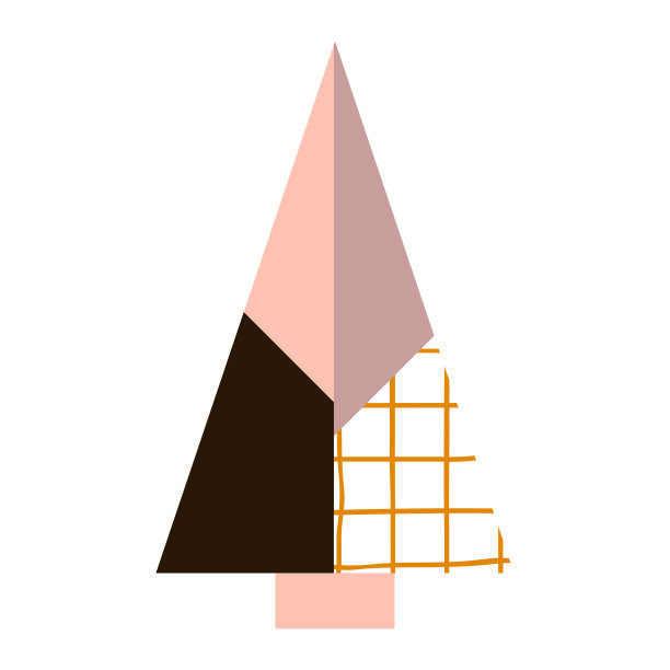 卡通三角形新年圣诞树图片下载