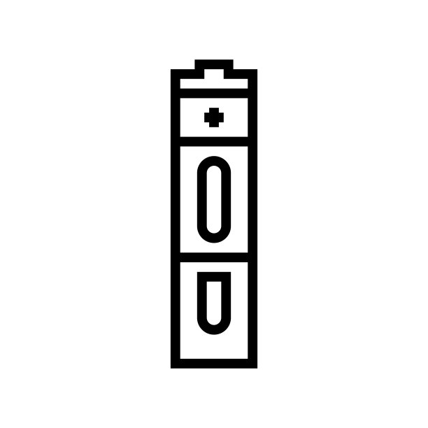 AA电池电源线图标矢量图图片下载