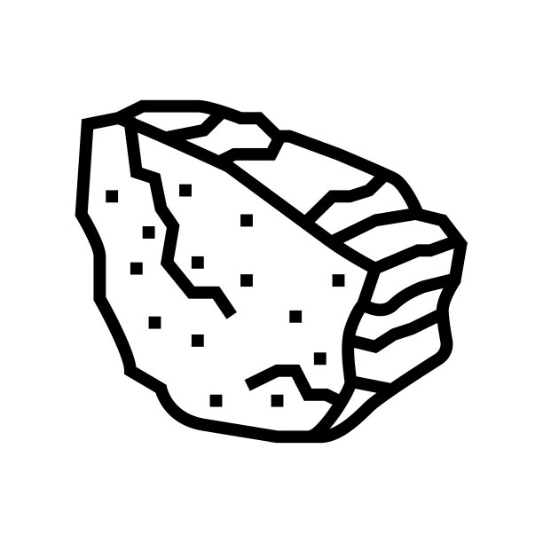 玄武岩岩石线图标矢量插图图片下载