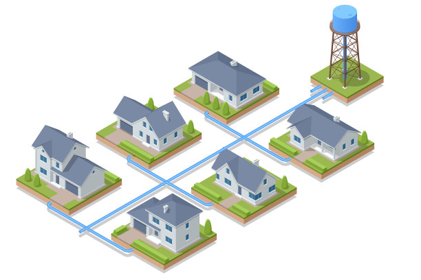 等距水塔的分布图片下载