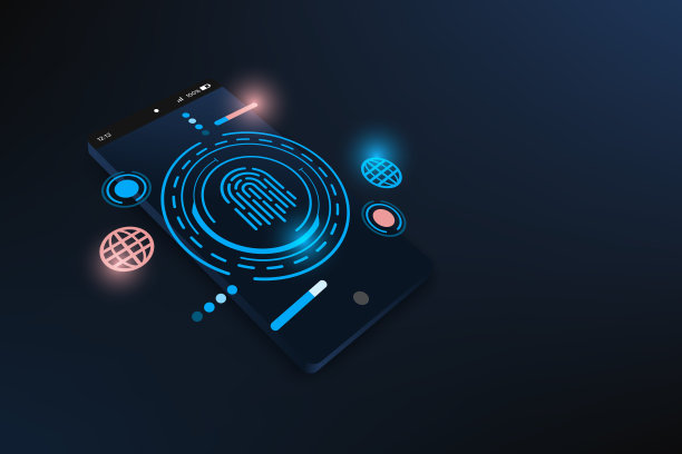 摘要网络安全指纹登录用手机或手机和图标的概念。图片下载