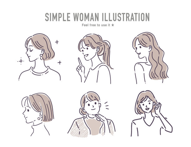 插图材料的一个自然的女人图片下载