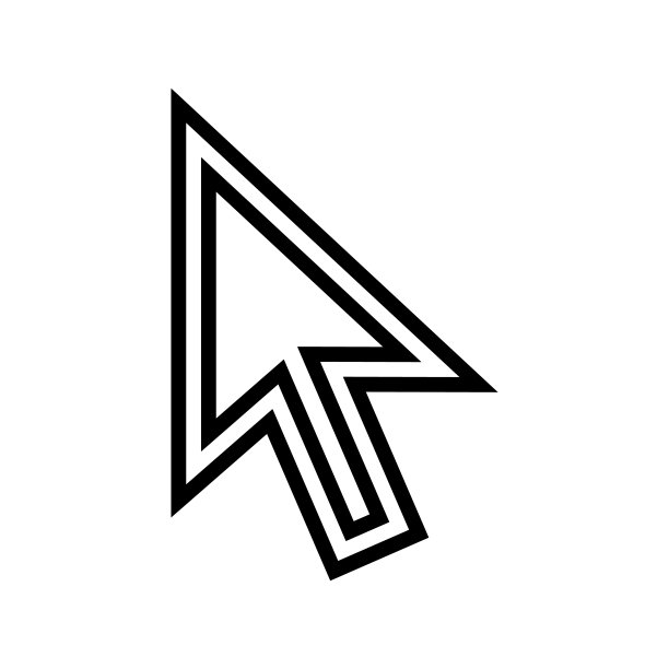 光标箭头线条图标矢量插画图片下载
