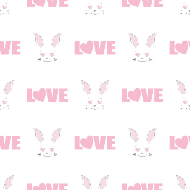 无缝模式与卡通兔子的孩子图片下载