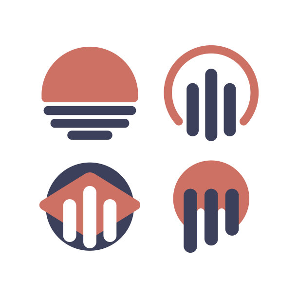 标志几何线条条形圆弧造型创意十足图片下载