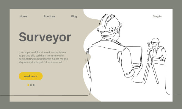 测量员网站横幅或登陆页图片下载